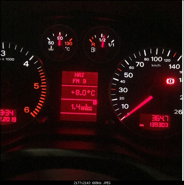 Aiguille température Audi A3 1.9 TDI 105